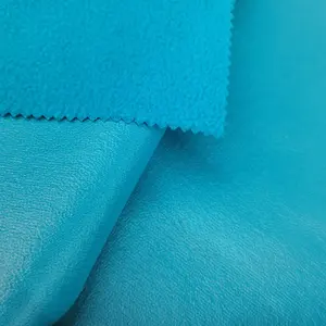 Casaco e jaqueta 100% poliéster barato em tecido de lã polar TPU de microfibra para uso ao ar livre tecido e estampado liso"