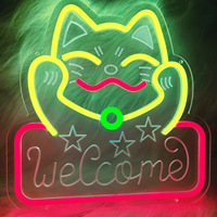 Néons personnalisés de haute qualité comprenant des néons Lucky Cat Fourniture directe d'usines chinoises pour les entreprises de centres commerciaux