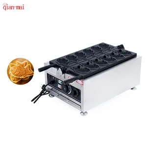 Snack Equipment Supplier Non-Sticking Stainless Steel Taiyaki Waffle Machine 6 Pcs Mini Fish Shaped Waffle Maker Machine