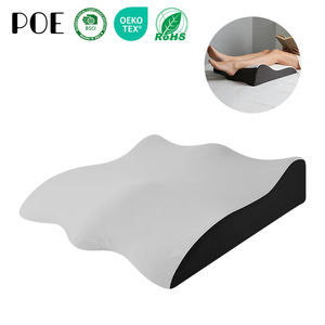 Almohada <span class=keywords><strong>de</strong></span> espuma viscoelástica para piernas, para venas varicosas y alivio <span class=keywords><strong>de</strong></span> <span class=keywords><strong>la</strong></span> presión en las rodillas, diseño triangular tejido, cojín saludable para dormir - Product Image 1