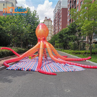 Décoration de scène d'événement DJ, publicité extérieure pour fête de festival, animaux géants gonflables, ballon poulpe pour la décoration d'événements