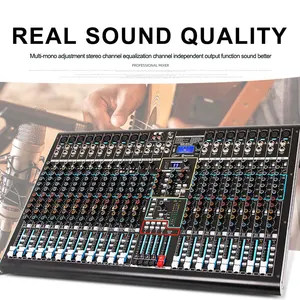 Biner dx24c mixer de áudio profissional, 99 tipos de dsp reverb efeito 24 canais mixer de áudio para palco usb misturador de áudio