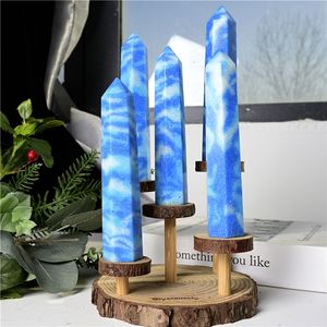 Venta al por Mayor a Precio de Fábrica, Cristal Azul Larimar, Punto Curativo Grabado, 13-15 cm, para Regalos de Cristal y Decoración del Hogar - Product Image 3