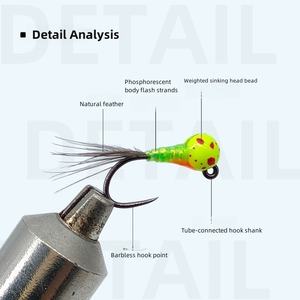 LY048 Tête <span class=keywords><strong>de</strong></span> tungstène coulante <span class=keywords><strong>Nymphe</strong></span> 20 # Perles <span class=keywords><strong>de</strong></span> pêche à la mouche Imitation Appât Mouche Leurre - Product Image 6