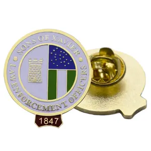 Gold-plated High Quality Custom Design Iron Soft Enamel Lapel Pin Round Shape Souvenir Lapel Pin