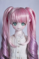 Perruques de poupée en fibre résistant à la chaleur 1/3 1/4 1/6 8-9 pouces 7-8 ''6-7'' Personnaliser BJD SD Cheveux pour Dollfie DIY Tress Pigtails Rose Violet