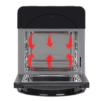 Horno freidora de aire digital de 14.5L con 16 programas, pantalla táctil, ventana visible, luz de cocción, temporizador de 60 min, función de secado de 8 horas