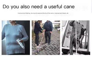 Bâton de marche de sécurité à film réfléchissant épais pour la tige de guidage aveugle pour les voyages en plein air <span class=keywords><strong>canne</strong></span> de personne aveugle pratique - Product Image 6