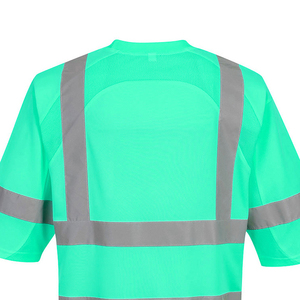 Chemise de sécurité haute visibilité pour les travailleurs routiers, certifiée ANSI/ISEA 107 Classe 2/3, bande réfléchissante, tissu respirant 100% polyester - Product Image 3