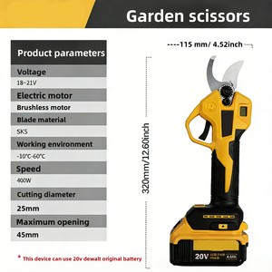 Tijeras de Podar Inalámbricas de Iones de Litio de 21 V con Pantalla Digital, Cuchillas de Acero al Carbono con Capacidad de Corte de 20 mm, Potentes - Product Image 2