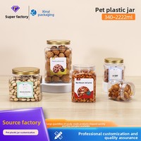 Bocaux et bouteilles d'emballage alimentaire transparents en PET Xinyi avec couvercles à ouverture facile/cristallins, modèle 955 – Contenants en plastique en gros pour le stockage des céréales