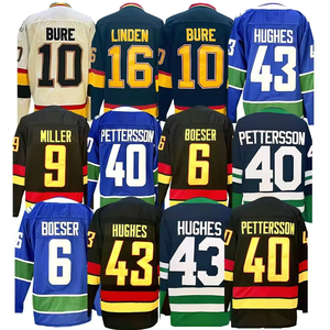 เสื้อเจอร์ซีย์เล่นฮ็อกกี้น้ำแข็งปักลายสำหรับผู้ชาย43 quinn Hughes 40 elias pettersson 10 pavel Bure อเมริกันปี2025 - Product Image 1