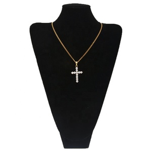 Collier chaîne en or CZ pour hommes et femmes, bijoux <span class=keywords><strong>avec</strong></span> croix, en acier inoxydable, style musulman - Product Image 4
