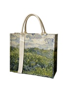 Sac fourre-tout en toile de coton entièrement imprimé, personnalisable, vierge, réutilisable, style peinture, idéal pour cadeau