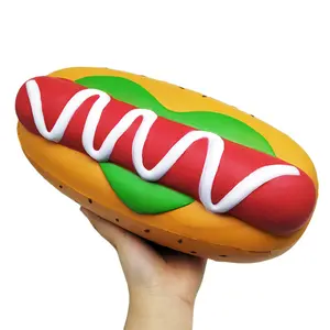Giant hot dog stress release fidget squeeze toy squeeze the toy big soft toy for kid and children kindergarten use