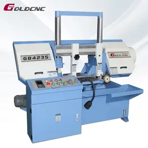 GOLDCNC เครื่องเลื่อยสายพานตัด CNC ไฮดรอลิกเครื่องเลื่อยโลหะ GB4235 เครื่องเลื่อยสายพานโครงสําหรับตั้งสิ่งของ