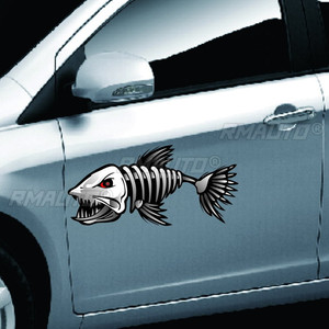 2/4 pegatinas de vinilo de esqueletos de peces (izquierda y derecha) para kayak, barco de pesca, coche, gráficos, accesorios y piezas para vehículos - Product Image 3