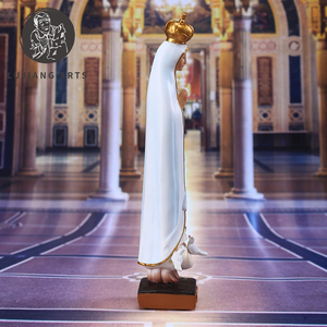 Estatua católica de Nuestra Señora de Fátima de 8 pulgadas, decoración de escultura de resina, figura de Nuestra Señora de Fátima EN LA Base, regalo religioso - Product Image 6
