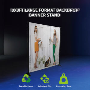 قابل للتعديل 10 × 8 بوصة تلسكوبي عرض خلفية حامل ألومنيوم معرض تجاري أكشاك صور خطوة إعلانية تكرار خلفية العرض - Product Image 2