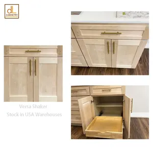 Automatic Sanding Hardwood Doors Wood Cutting Board Shaker Style Unfinished Wooden Boxes Wholesale RTA Kitchen Cabinets