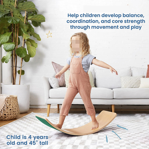 Vente en gros Planche d'équilibre en bois multifonctionnelle Entraîneur d'entraînement pour adultes Wobble Fitness Beam <span class=keywords><strong>Surf</strong></span> Jeu Montessori Jouet en bois pour enfants - Product Image 2