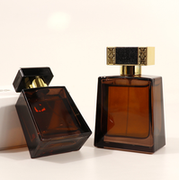 Flacon de parfum en verre ambré de 50 ml à brume fine, flacon pulvérisateur de parfum vide de 100 ml de haute qualité avec couvercle