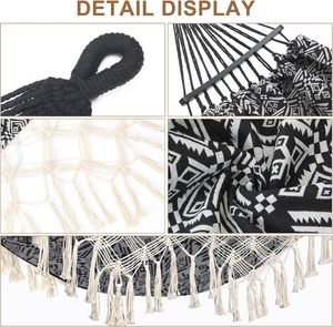 <span class=keywords><strong>Hamaca</strong></span> Plegable Portátil de Algodón con Borlas Estampadas, Estilo Mexicano, para Interior y Exterior, Personalizada por Danlong, para 1 Persona, Ideal para Camping y Senderismo - Product Image 6