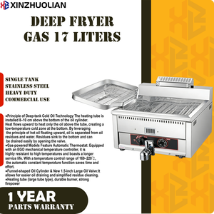 Freidora Industrial de Alta Calidad de 17L de Acero Inoxidable, de Alta Eficiencia, con Control Automático de Temperatura <span class=keywords><strong>a</strong></span> <span class=keywords><strong>Gas</strong></span> - Product Image 2