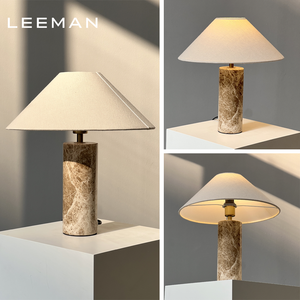 Lampu Meja Desainer dengan Alas Marmer dan Kap Lampu Kain Linen untuk Dekorasi Dalam Ruangan, Lampu Meja untuk Rumah, Hotel, Ruang Tamu, Kamar Tidur, dan Samping Tempat Tidur - Product Image 4