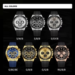 NAVIFORCE 8054 Montre-bracelet créative multifonction pour homme avec affichage de la date, bracelet en silicone souple, montres étanches pour le sport, chronographe - Product Image 6