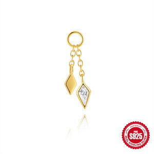 Pendientes Colgantes de Borla de Doble Capa de Plata de Ley S925 Hipoalergénicos con Circonitas, Joyería Fina de Moda al por Mayor para Mujer - Product Image 5