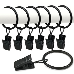 Curtain <b>Ring</b> <b>Clips</b> 2.5*25MM Black Iron Roman Style For Suspension Curtains - Product Image 1