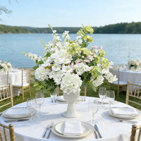 Nouvelle Composition Florale de Mariage Blanche, Rose et Verte, Boule de Fleurs, Centre de Table, Décoration, Chemin de Fleurs au Sol, Fleurs Personnalisées