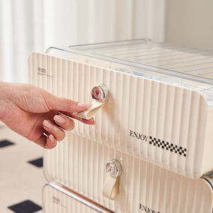 ลิ้นชักจัด<span class=keywords><strong>เก็บ</strong></span>เสื้อผ้าแบบใสกล่อง<span class=keywords><strong>เก็บ</strong></span>ของแบบวางซ้อนกันได้พร้อมที่จับถุงเท้าชุด<span class=keywords><strong>ชั้น</strong></span><span class=keywords><strong>ใน</strong></span>ดีไซน์ใหม่ - Product Image 3