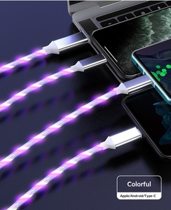 3-in-1 /ไมโครยูเอสบี/TYPE-C 1.2M 2A สายชาร์จข้อมูลแบบเร็วพร้อมไฟไหลสำหรับโทรศัพท์แอนดรอยด์ - Product Image 3