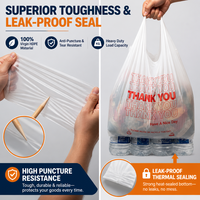 Sacs en plastique à poignées pour courses et emballage alimentaire, type T-shirt, en promotion – Merci pour votre commande