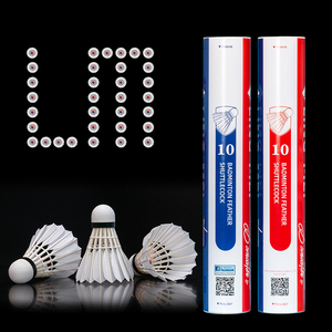 LINGMEI-10 Treinamento Badminton Peteca Branco Ganso Pena Voando Estabilidade Durável Peteca Bola Lingmei 10 Modelo - Product Image 1