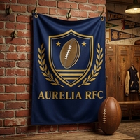 Drapeaux de fanions d'équipe de football personnalisés, impressions numériques personnalisées, polyester imperméable avec protection UV et couleurs vives