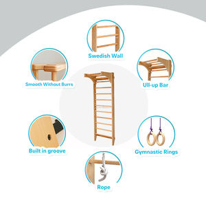 Faltbare billige Holzwand stangen Kinder Übung Dreieck Klettergerüst mit Rutsche für Kleinkinder Holz schwedischen Leiter Spielplatz - Product Image 4