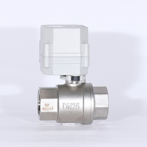 Vanne à bille électrique DN25 en acier inoxydable fileté pour compresseurs d'air, purificateurs d'eau, régulation de tension - Product Image 1