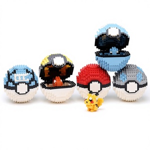 Ensemble de mini blocs de construction DIY populaires en gros, modèle éducatif Anime <span class=keywords><strong>Poke</strong></span> Pet Ball, ornement de bureau à assembler - Product Image 2