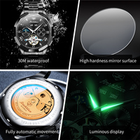 Montre mécanique automatique multifonctionnelle de luxe en acier inoxydable de haute qualité JSDUN 8949 OEM pour homme