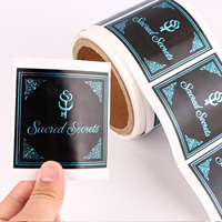 Autocollants personnalisés en vinyle auto-adhésifs imperméables avec estampage à chaud doré pour flacons de cosmétiques et de parfums, avec étiquettes de logo personnalisées