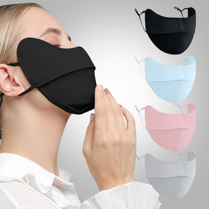 Summer Sun Protection Face Mask For Adults Breathable Washable Ice Silk UV Shield Cycling Mask Black Pink Gray Light Blue - Product Image 1