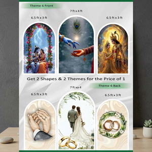 Juego de Arcos Reversibles Premium Eternal Union (3 Piezas) Colección Moderna de Bodas Divinas Radha Krishna, Vinilo Italiano de Doble Temática, 5-6 pies - Product Image 2