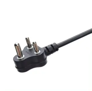 Factory Direct Sale 16A 3 Pin Plug Power Cords Black Laptop Plug South Africa SABS Standard Power Cord For Home Appliances