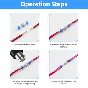 50 pièces Gaopeng SST Manchons de soudure isolés étanches, connecteurs de fils à sertir, kit de bornes, vente chaude sur Temu/Ebay - Product Image 4