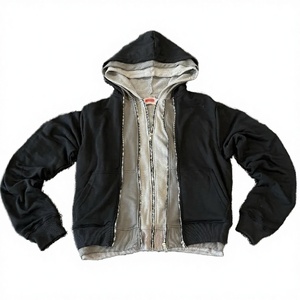 Sudadera con Capucha Extra Grande de Algodón Grueso de Alta Calidad Personalizada para Hombre, con Cierre, Estilo Vintage, Lavado Enzimático - Product Image 2
