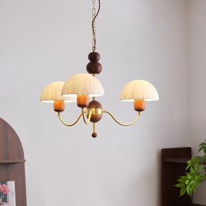 Japanese Wabi Sabi Style Zen Inspired Chandelier With Xuan Paper Shades Solid Wood And Copper Frame For Living Room Bedroom - Product Image 4