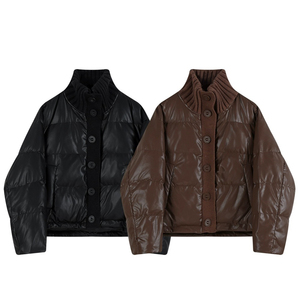 DUOLLB Hot Selling Customized Women Winter Waterproof Gilet Puffer Coat Down Bubble Coat Patchwork Thick Cropped Puffer